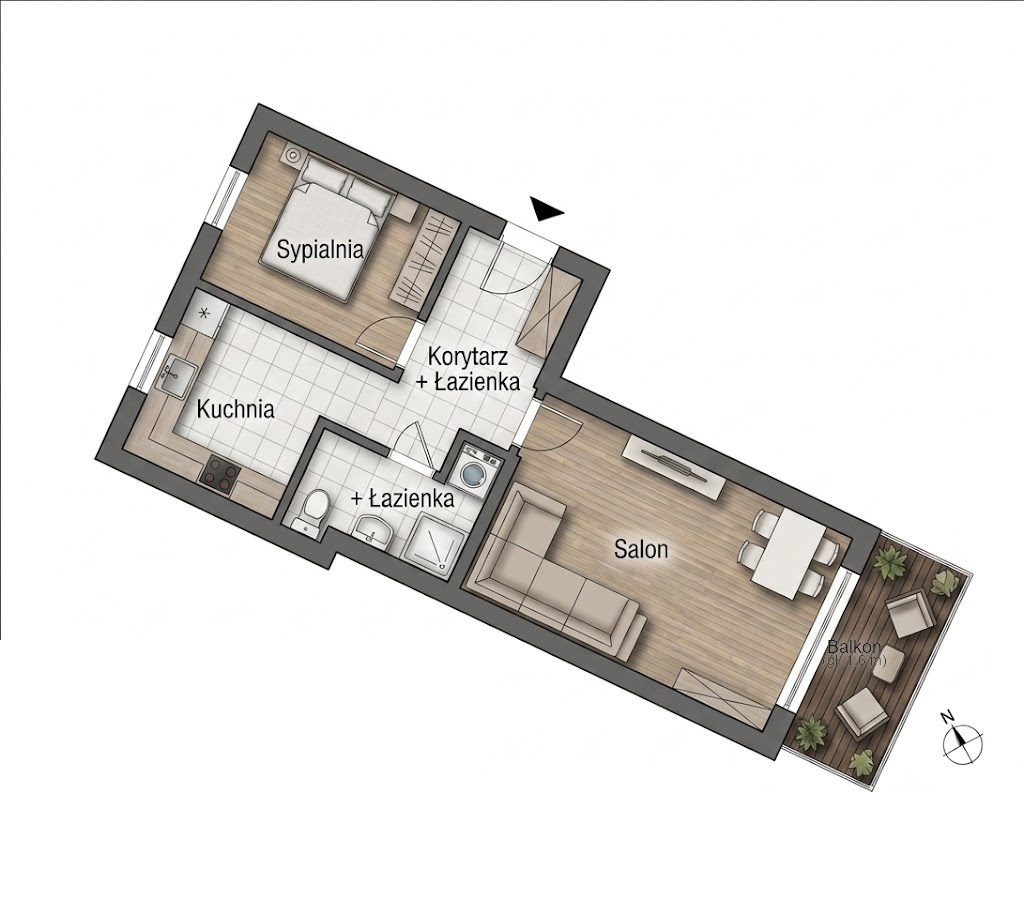 Komfortowe 2 pokoje 47 m2 Gorzów Londyńska 10B — Nesta Home